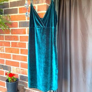 Green velvet dress
